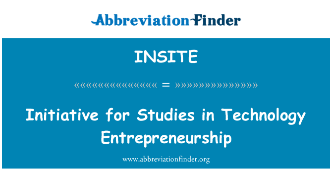 INSITE: Iniciativa pro studium v technologie podnikání