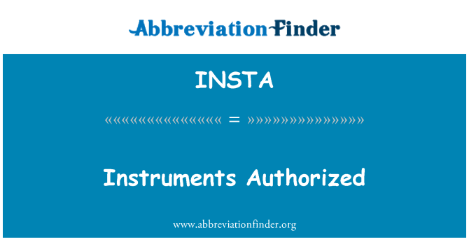 INSTA: Instrumente, die berechtigt