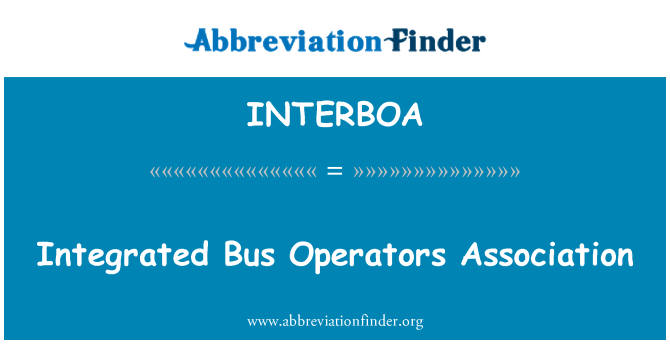 INTERBOA: Associazione degli operatori di Bus integrato
