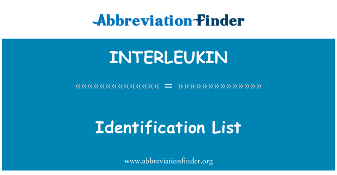 INTERLEUKIN: 识别列表