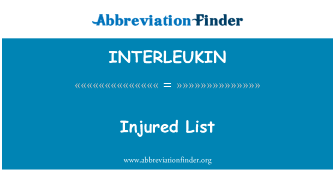 INTERLEUKIN: Rhestr wedi'u hanafu