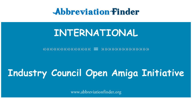 INTERNATIONAL: Sveta odprta Amiga industrijska pobuda