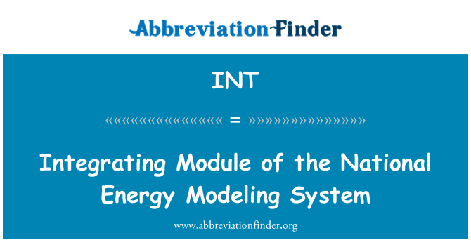 INT: A modul a nemzeti energia modellező rendszer integrálása