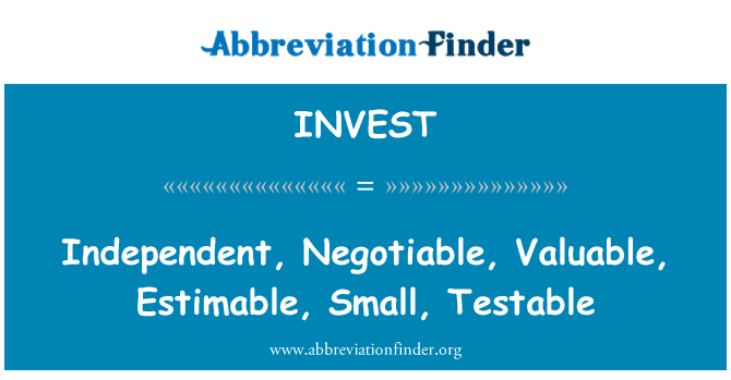 INVEST: Indipendenti, negozjabbli, prezzjuża, Di'embru, żgħar, Testable