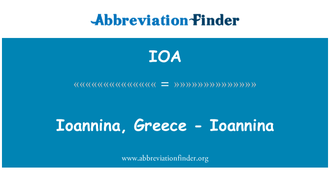 IOA: Ioannina, Řecko - Ioannina