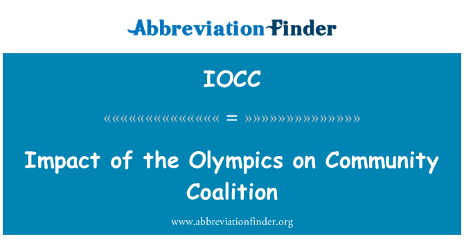 IOCC: Impact of the Olympics on Community Coalition