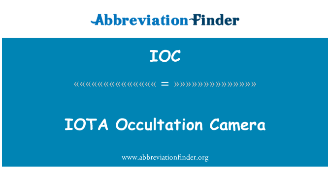 IOC: जरा Occultation कैमरा