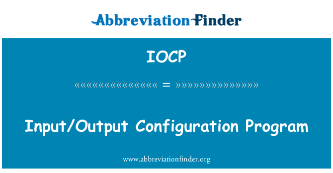 IOCP: Il-programm tal-konfigurazzjoni ta ' l-Input/Output