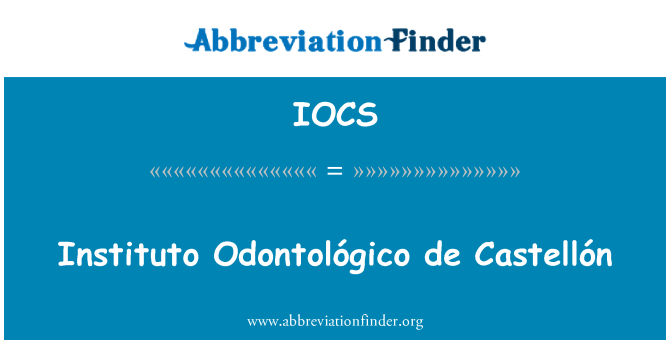 IOCS: אינסטיטוטו Odontológico קאסטיון דה