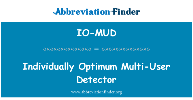 IO-MUD: Individuálně optimální víceuživatelské detektor