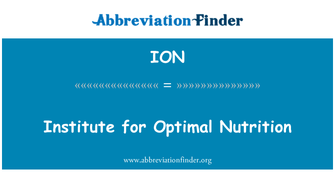 ION: Institut per a la nutrició òptima