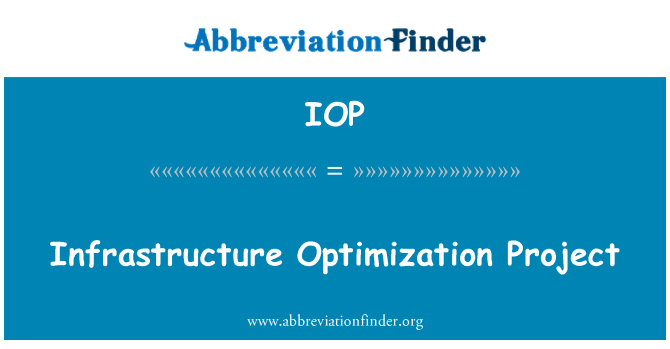 IOP: Projet d'optimisation des infrastructures