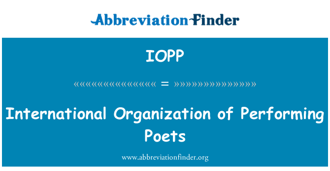 IOPP: International Organization of Performing Poets