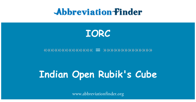 IORC: Indische offene Rubiks Würfel