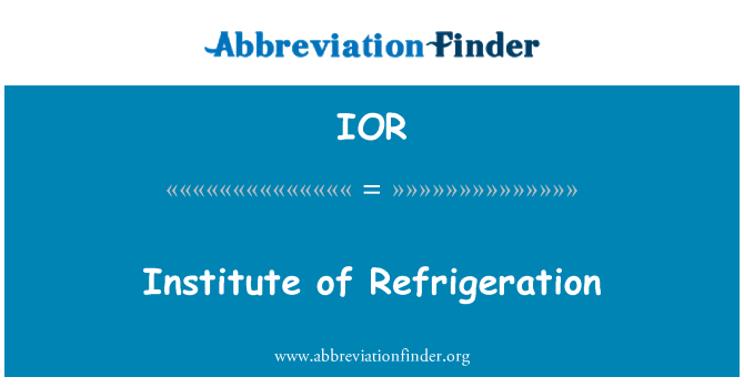 IOR: Istituto di refrigerazione