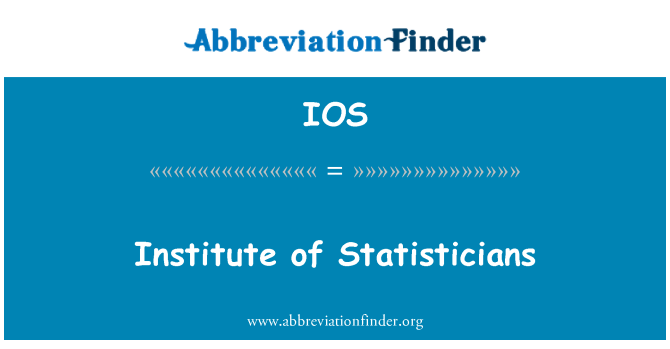 IOS: सांख्यिकीविदों का संस्थान