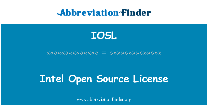 IOSL: Intel Open Source License