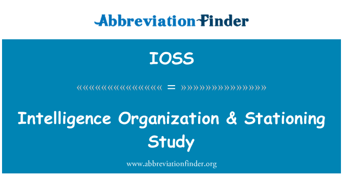IOSS: ארגון הביון & המאיישים את המחקר