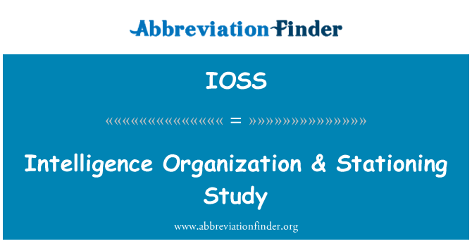 IOSS: Intelligentie organisatie & legering studie