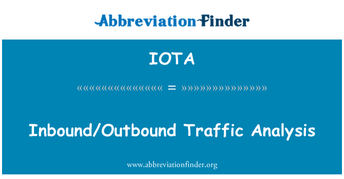 IOTA: Analizo vhodnih/izhodnih prometa