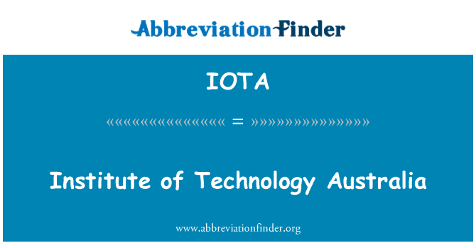 IOTA: Tehnoloogiainstituudi Austraalia