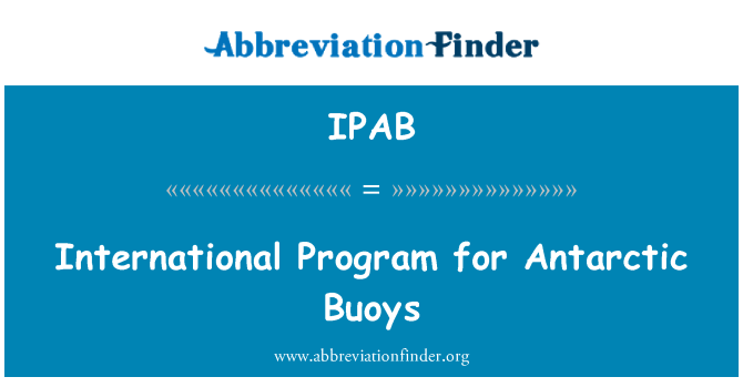 IPAB: International Program for Antarctic Buoys