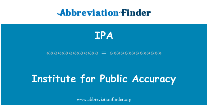 IPA: موسسه عمومی دقت