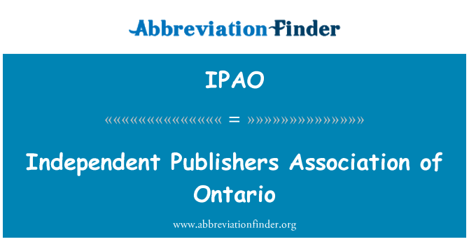 IPAO: Uafhængige Publishers Association of Ontario