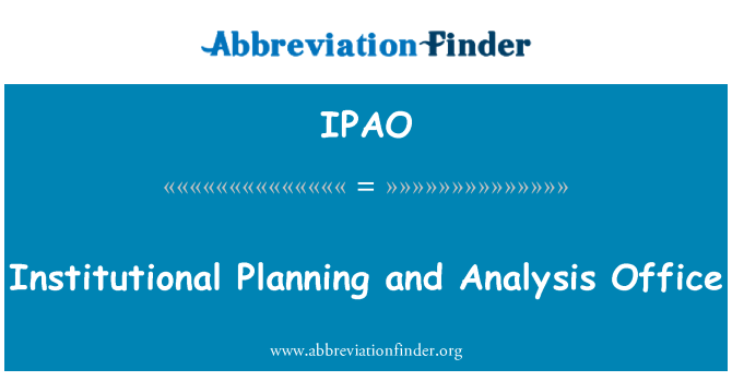 IPAO: Institutionella planering och analys Office