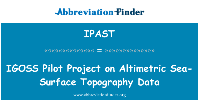 IPAST: IGOSS pilotni projekt o višinski topografijo površine morja podatkov