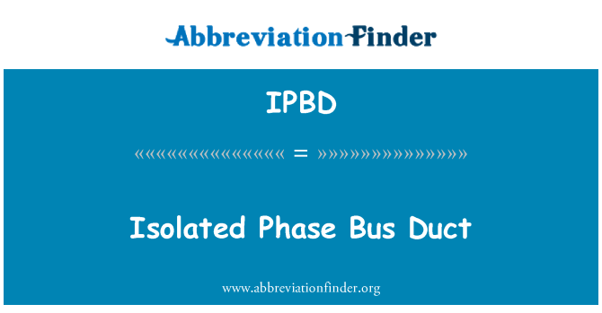 IPBD: Izolované fáze autobus vedení