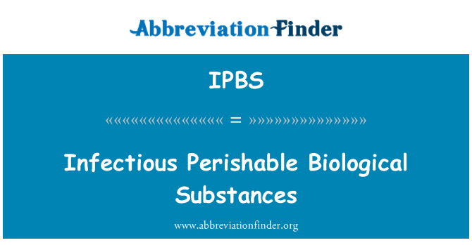 IPBS: 傳染性易腐生物物質