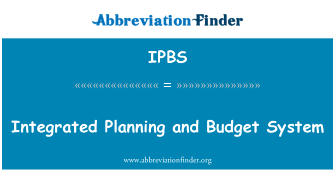 IPBS: Planlama ve bütçe sistemine entegre