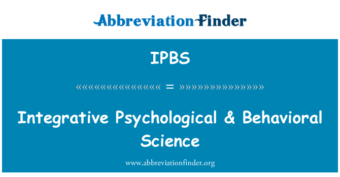 IPBS: Интегративен психологически & поведенчески науки
