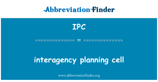 IPC: ressortübergreifende Planungszelle