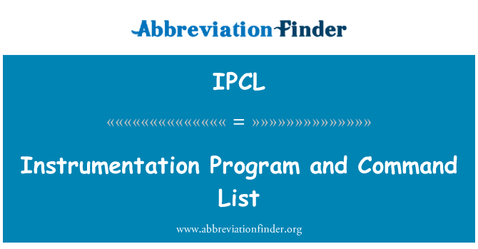 IPCL: Instrumentatie programma en opdrachtlijst