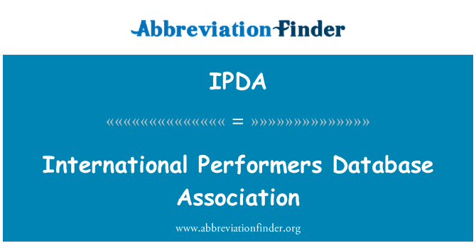 IPDA: Database ta ' l-Assoċjazzjoni Internazzjonali ta ' l-artisti