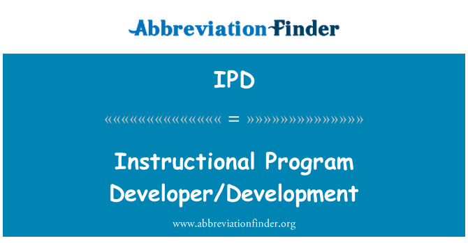 IPD: Instructie programma ontwikkelaar/Development