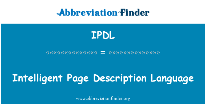 IPDL: Intelligente Seitenbeschreibungssprache