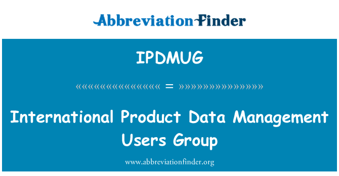 IPDMUG: International produkt Data Management brugere Group