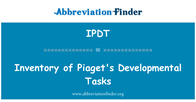 IPDT: Inventaire des tâches du développement de Piaget