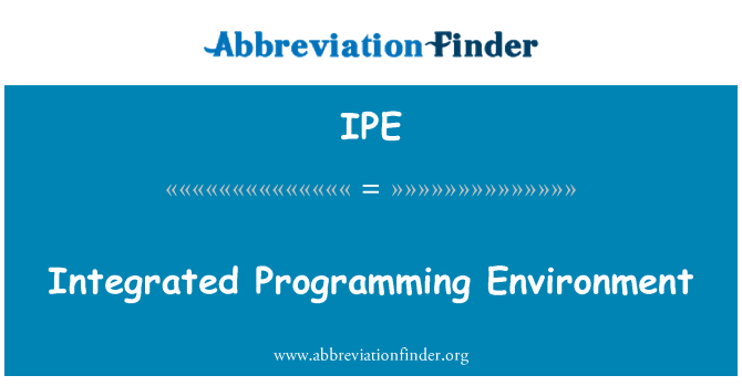 IPE: Integrovaný programovací prostředí