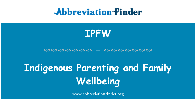 IPFW: 土著養育子女和家庭的幸福