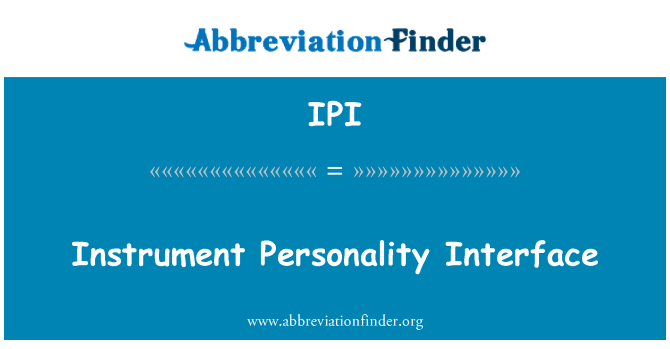 IPI: ساز شخصیت انٹرفیس