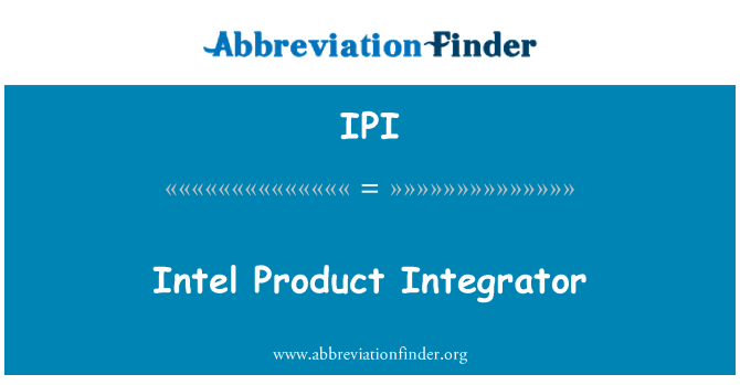 IPI: إنتل Integrator المنتج