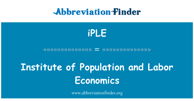 iPLE: Instituudi elanikkonna ja Labor ökonoomika