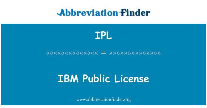 IPL: Trwydded cyhoeddus IBM
