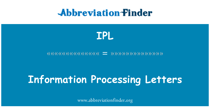 IPL: نامه های پردازش اطلاعات