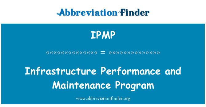 IPMP: Programa de manutenção e desempenho da infra-estrutura