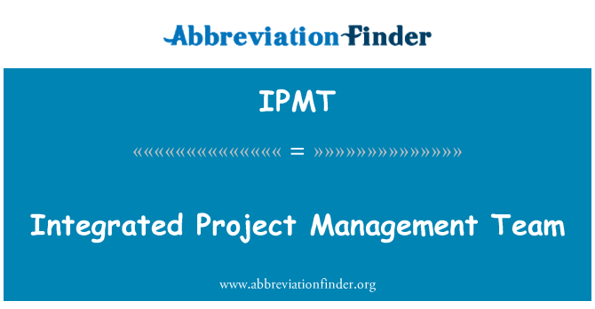 IPMT: Integrated Project Management Team